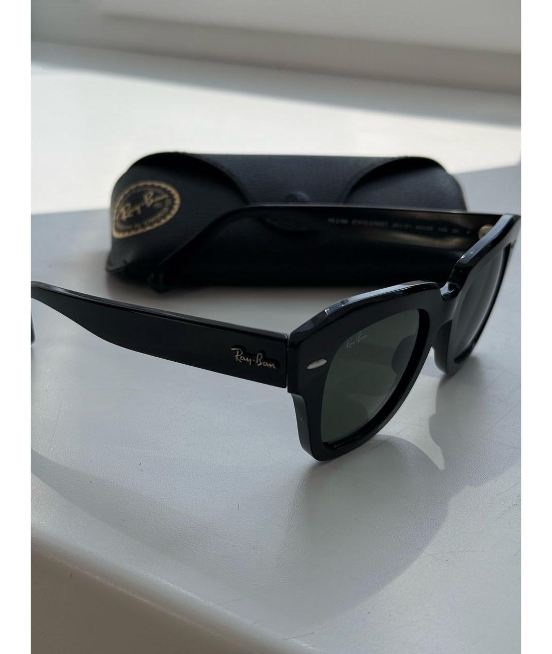 RAY BAN Черные пластиковые солнцезащитные очки, фото 3