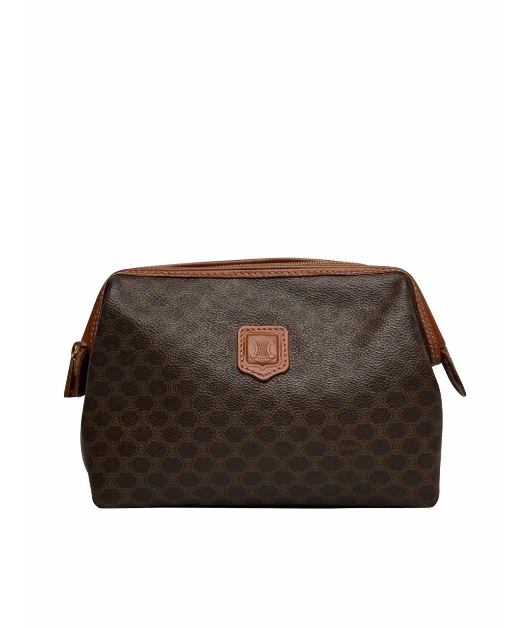 CELINE Коричневая кожаная косметичка, фото 1
