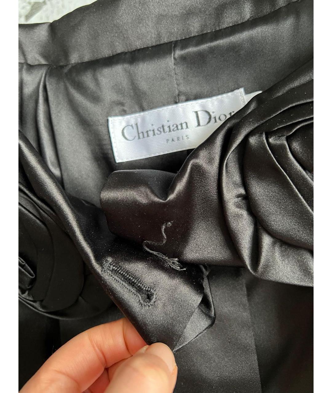 CHRISTIAN DIOR Черный шелковый жакет/пиджак, фото 8