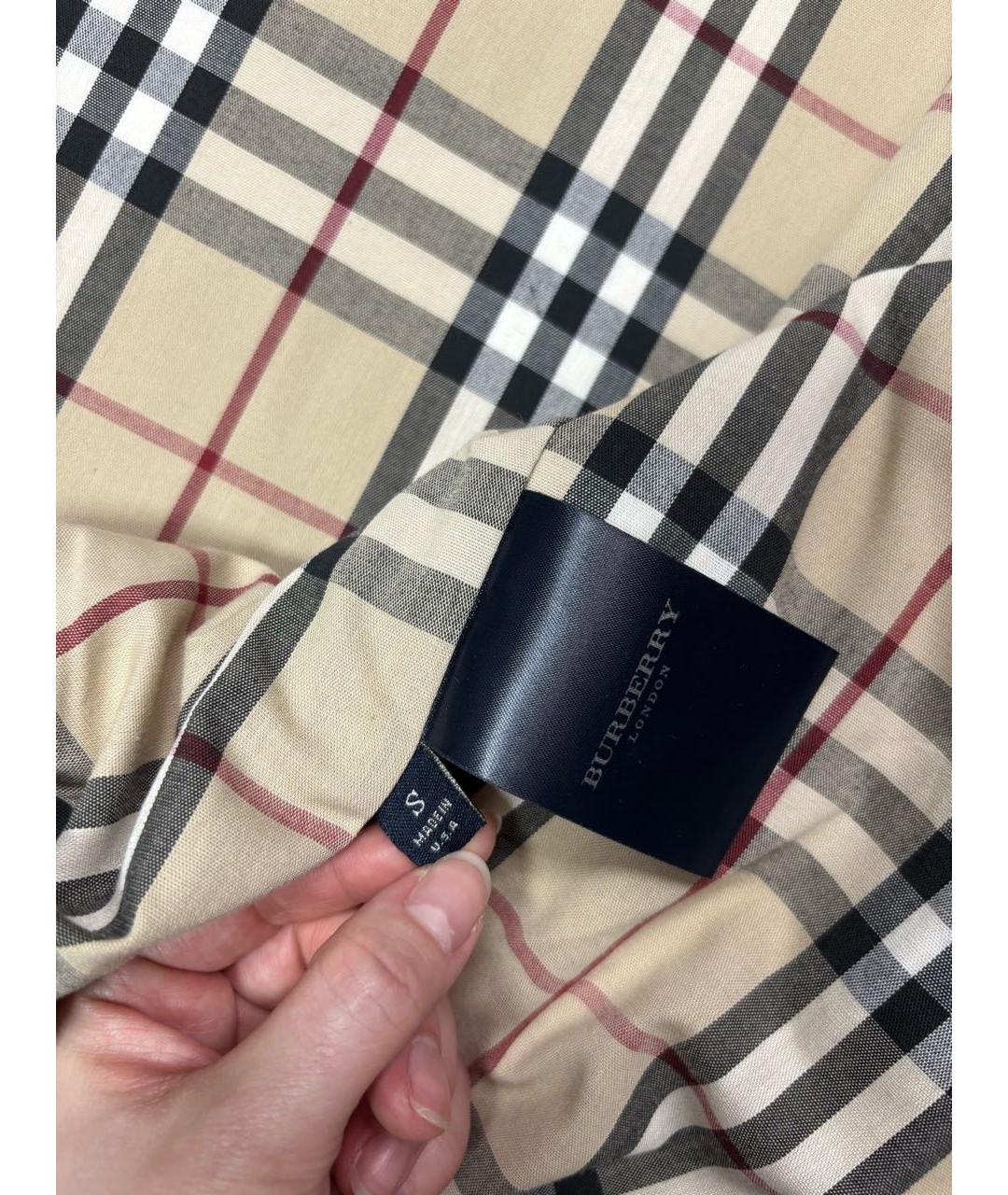 BURBERRY Бежевая полиэстеровая куртка, фото 5