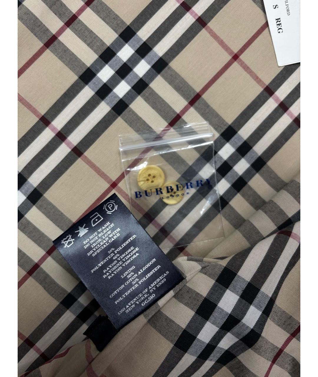 BURBERRY Бежевая полиэстеровая куртка, фото 6