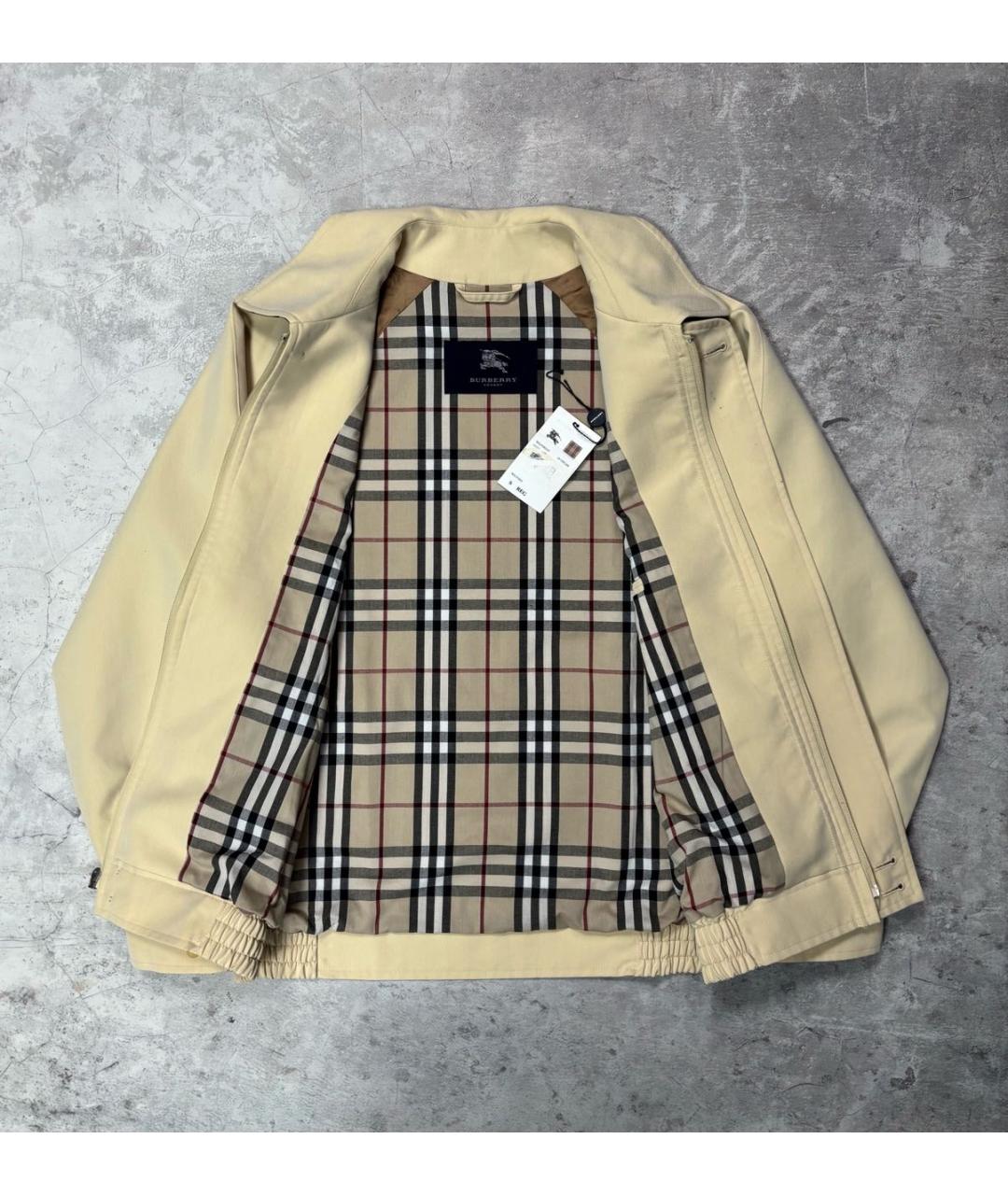 BURBERRY Бежевая полиэстеровая куртка, фото 3