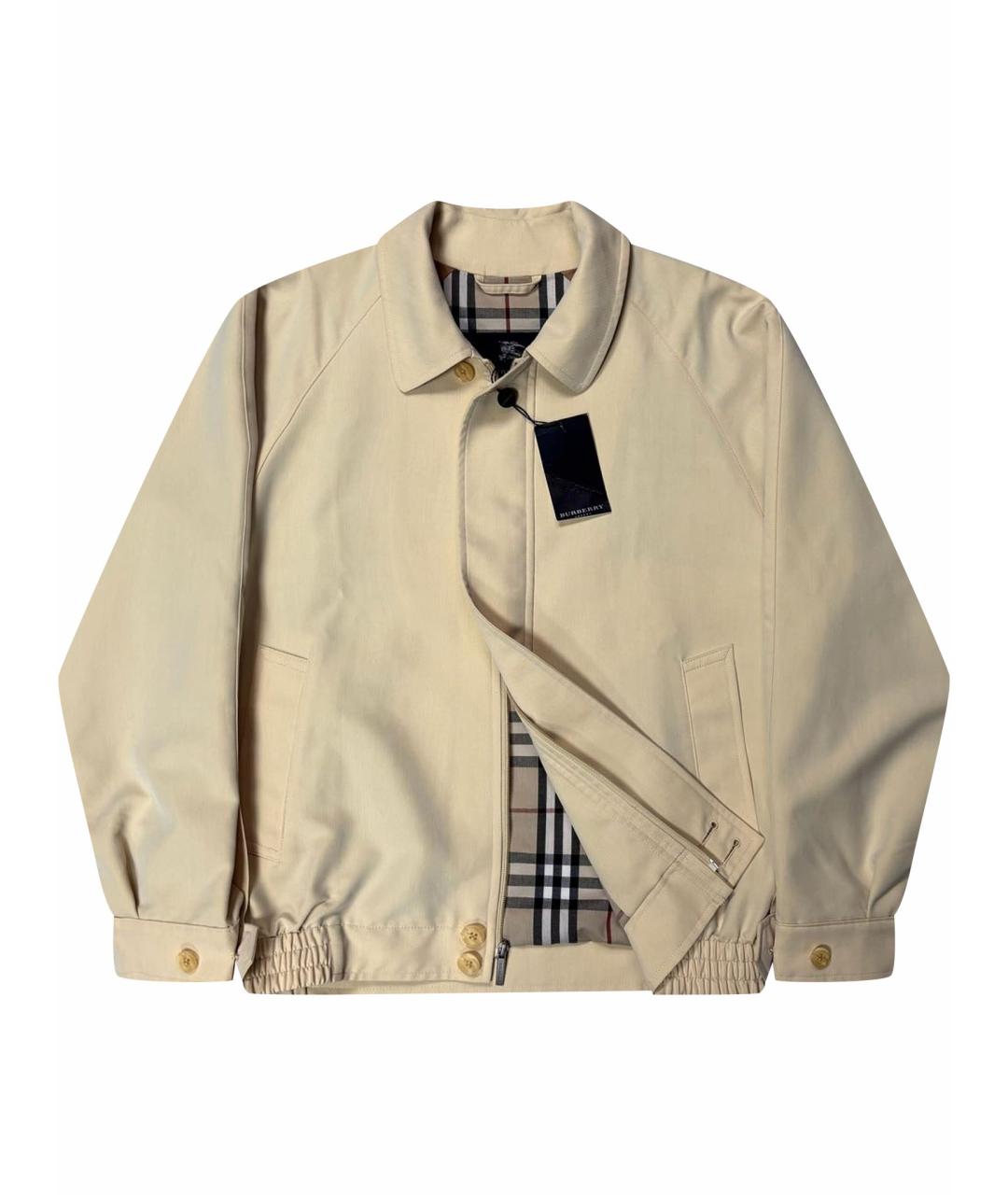 BURBERRY Бежевая полиэстеровая куртка, фото 1