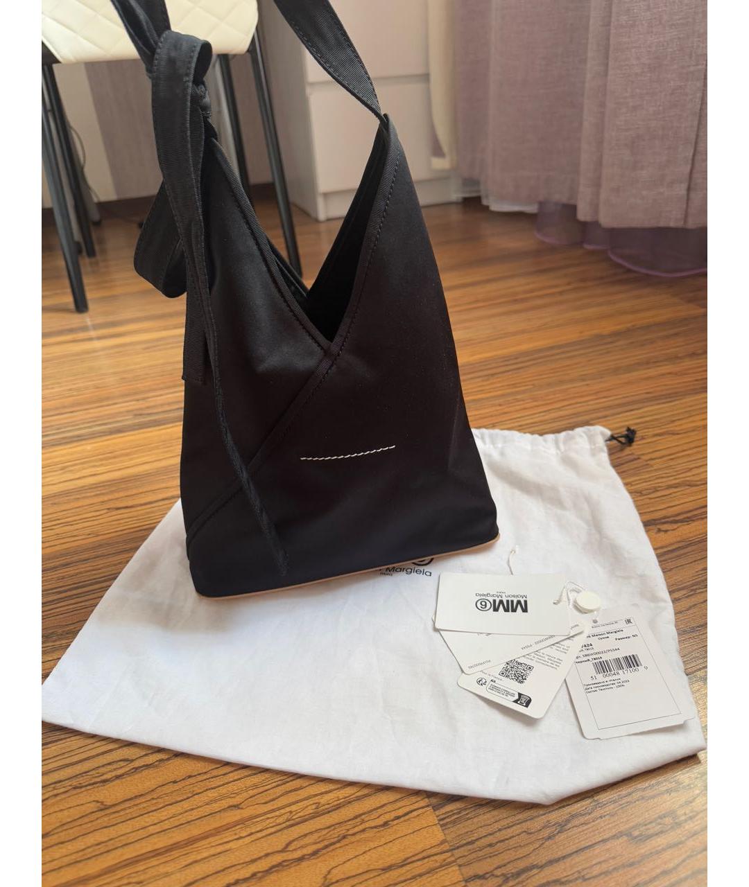 MM6 MAISON MARGIELA Черная тканевая сумка через плечо, фото 5