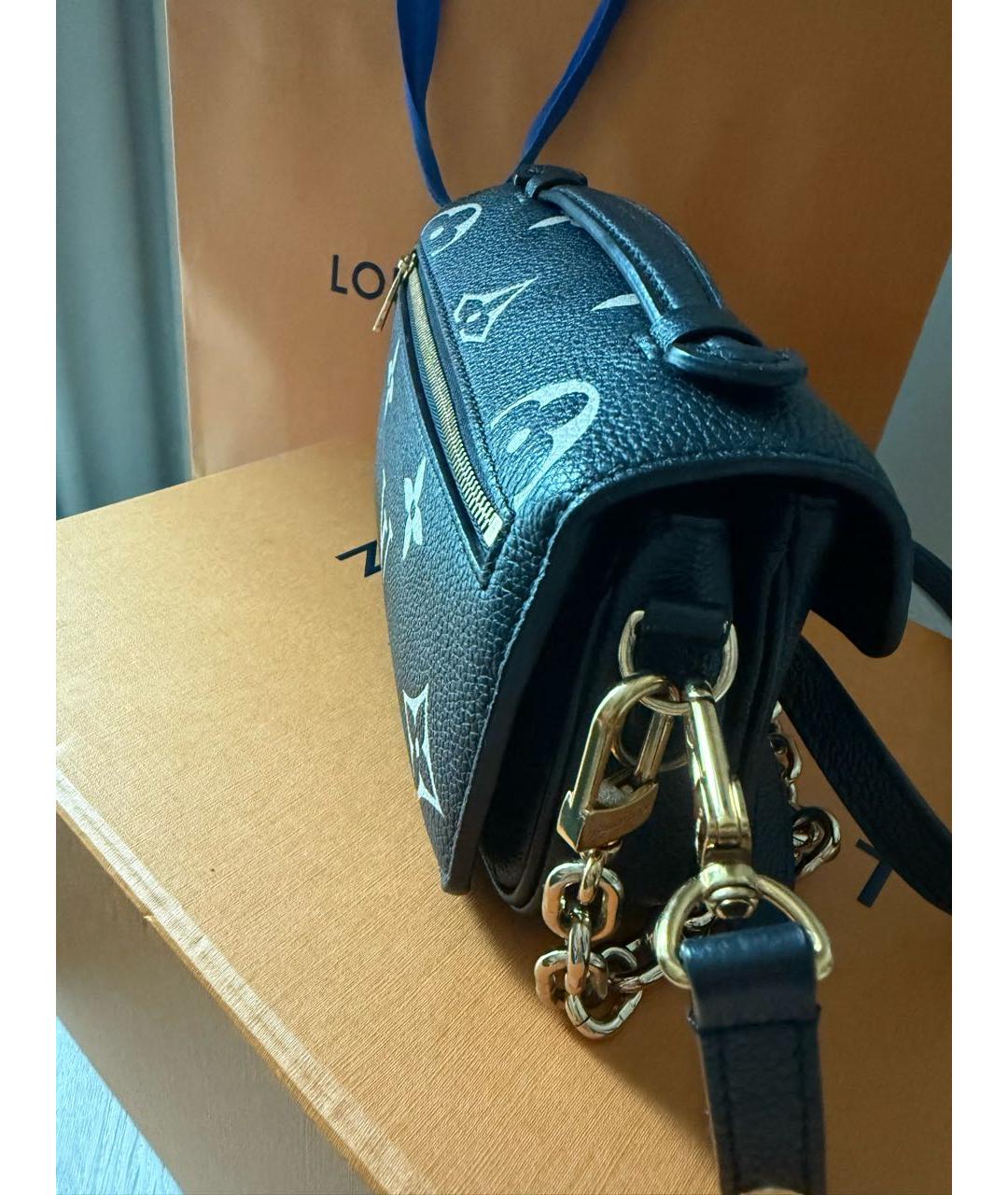 LOUIS VUITTON Черная кожаная сумка через плечо, фото 2