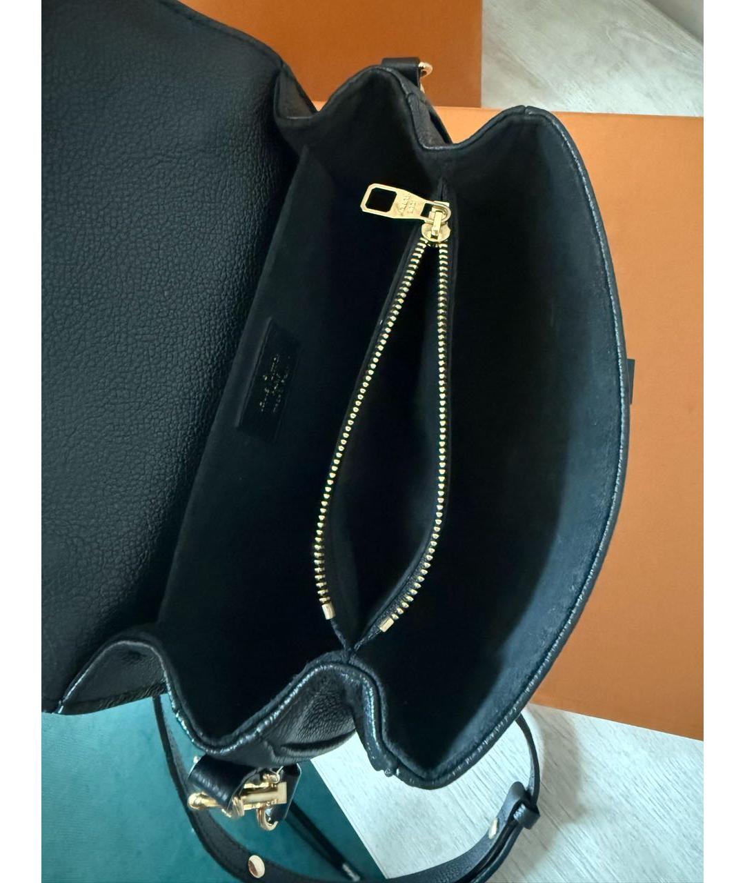 LOUIS VUITTON Черная кожаная сумка через плечо, фото 4