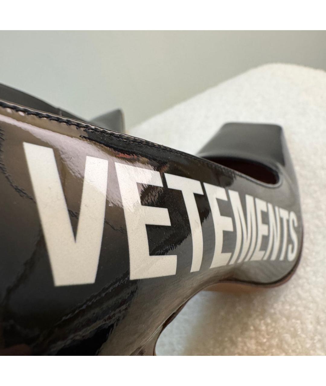 VETEMENTS Черные туфли из лакированной кожи, фото 6