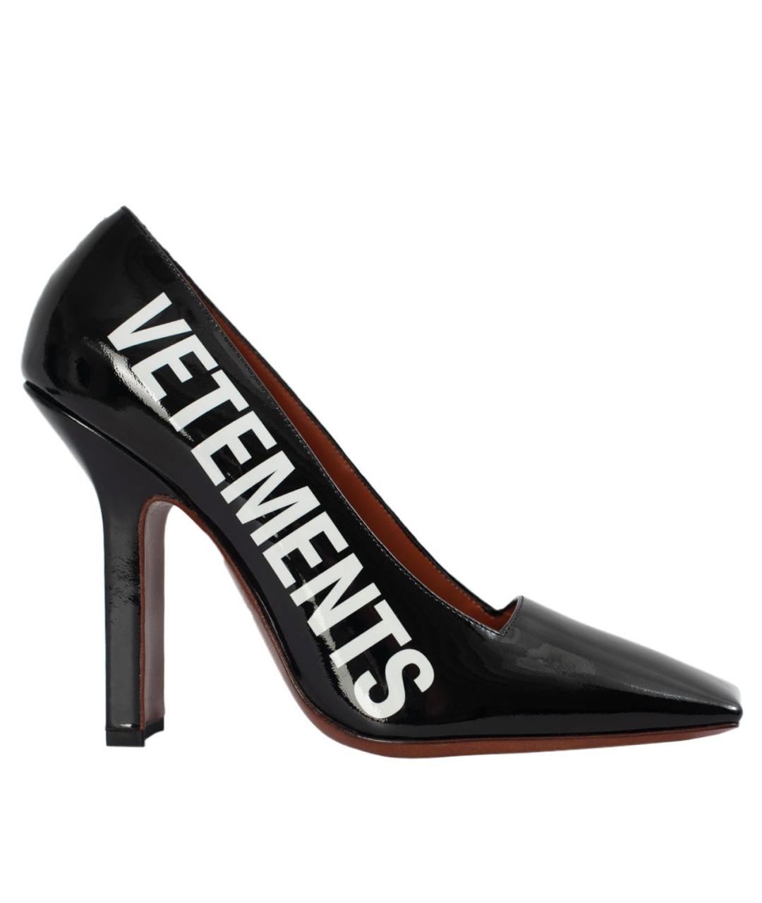 VETEMENTS Черные туфли из лакированной кожи, фото 1