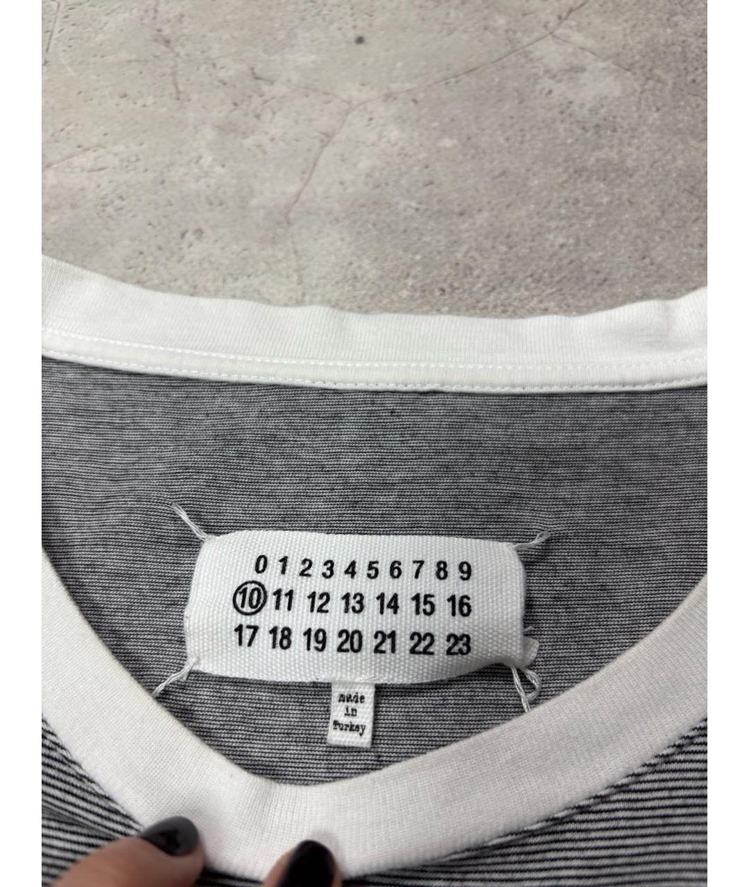 MM6 MAISON MARGIELA Серая хлопковая футболка, фото 3