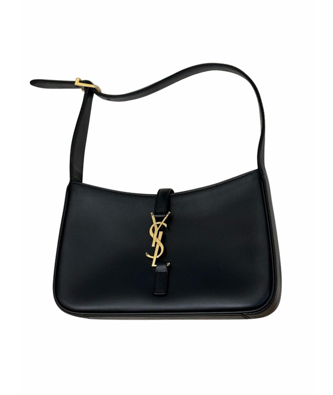 SAINT LAURENT Черная кожаная сумка с короткими ручками, фото 1