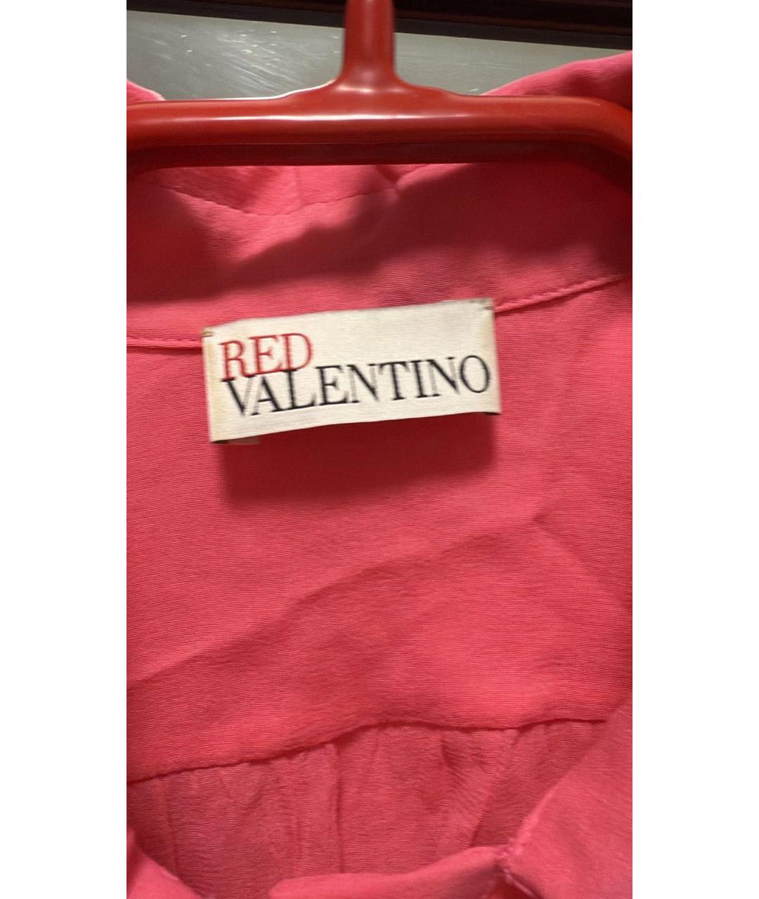 RED VALENTINO Коралловая шелковая блузы, фото 3