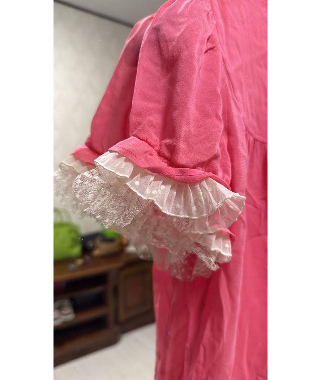 RED VALENTINO Коралловая шелковая блузы, фото 2