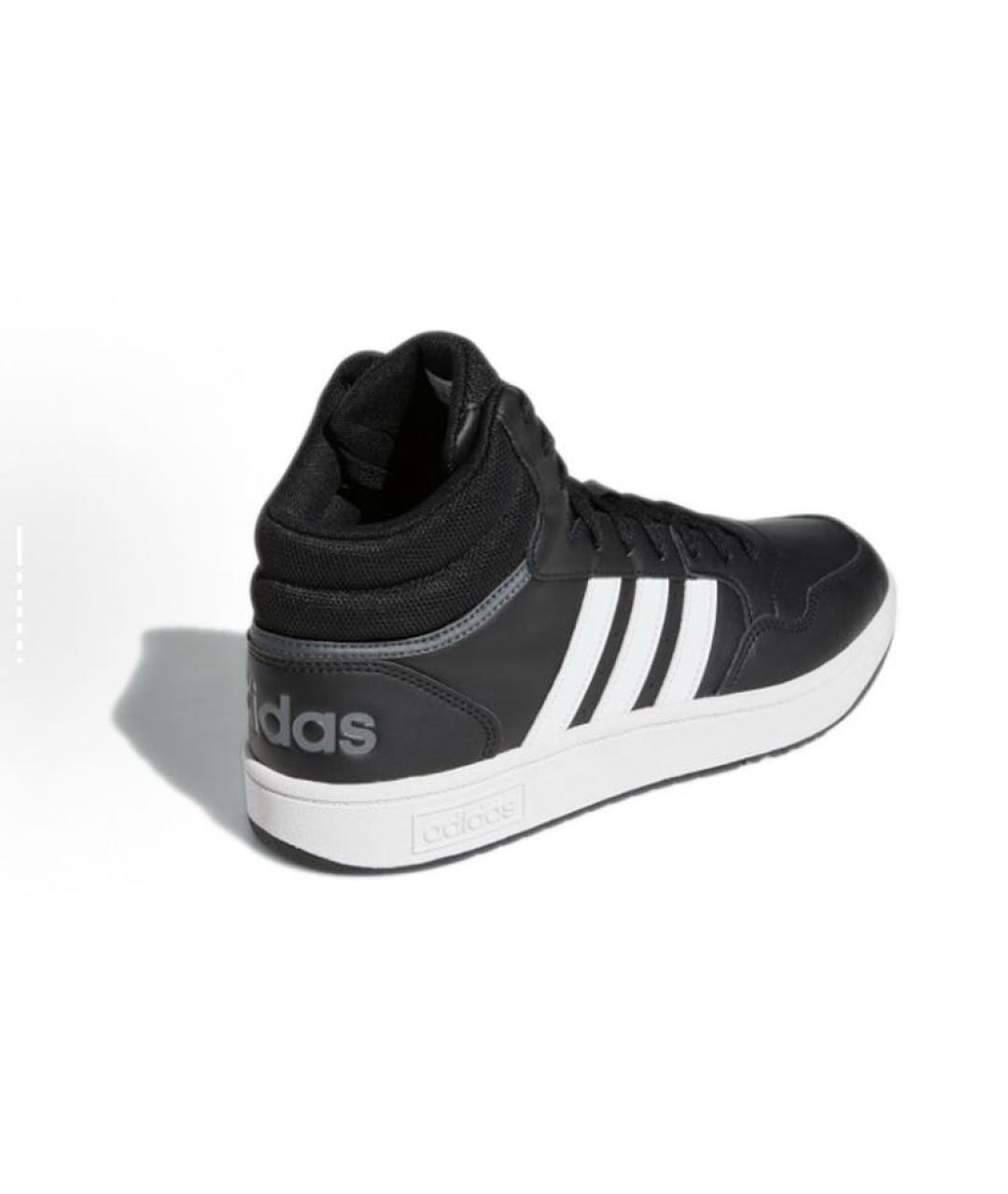 ADIDAS Черные кожаные высокие кроссовки / кеды, фото 5