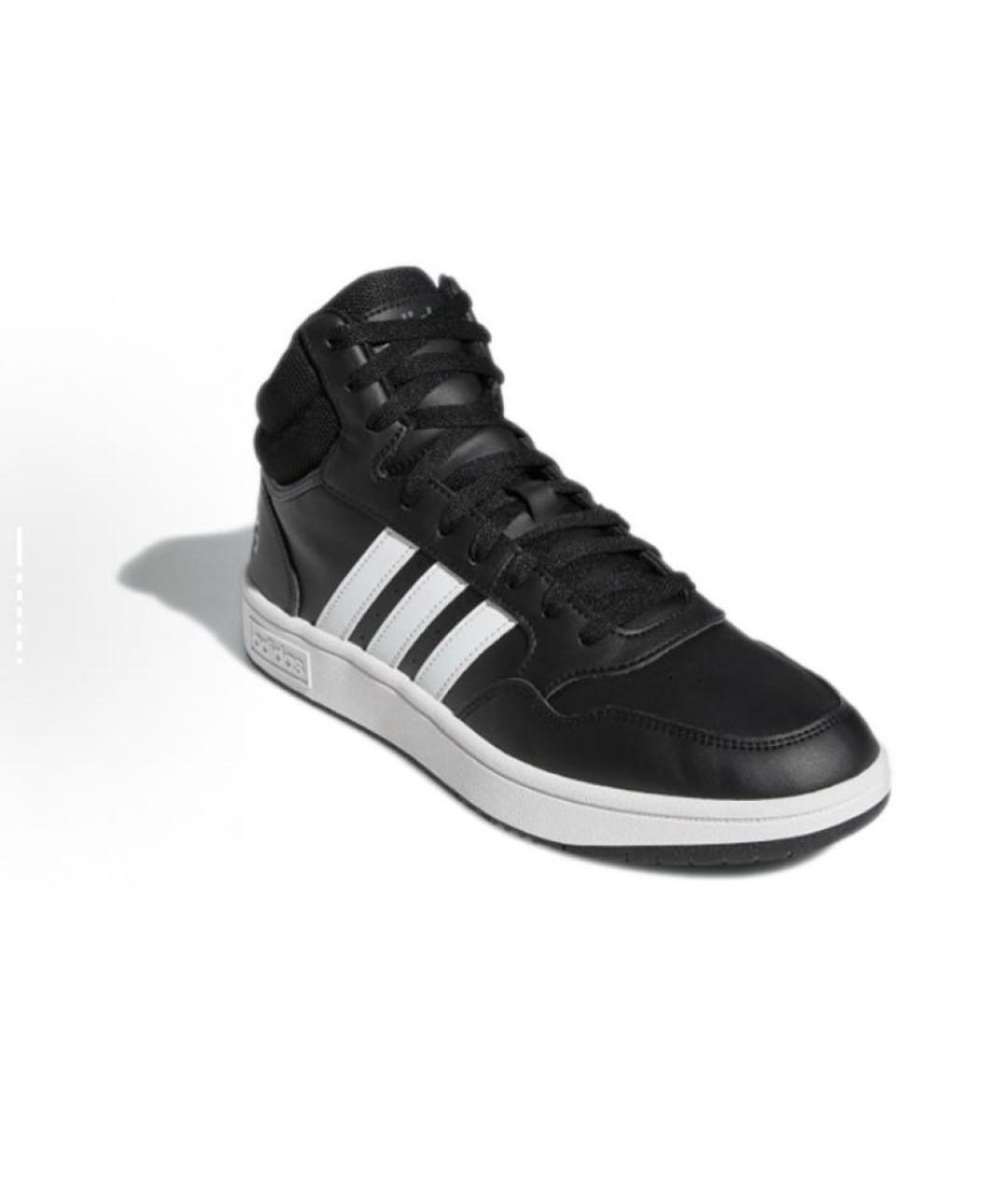 ADIDAS Черные кожаные высокие кроссовки / кеды, фото 4