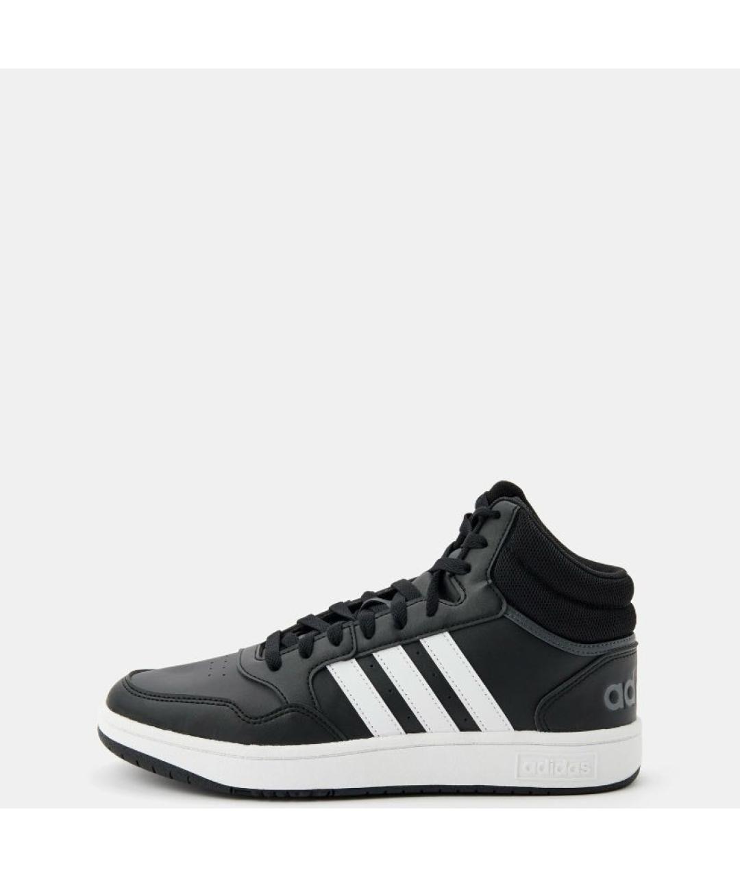 ADIDAS Черные кожаные высокие кроссовки / кеды, фото 2