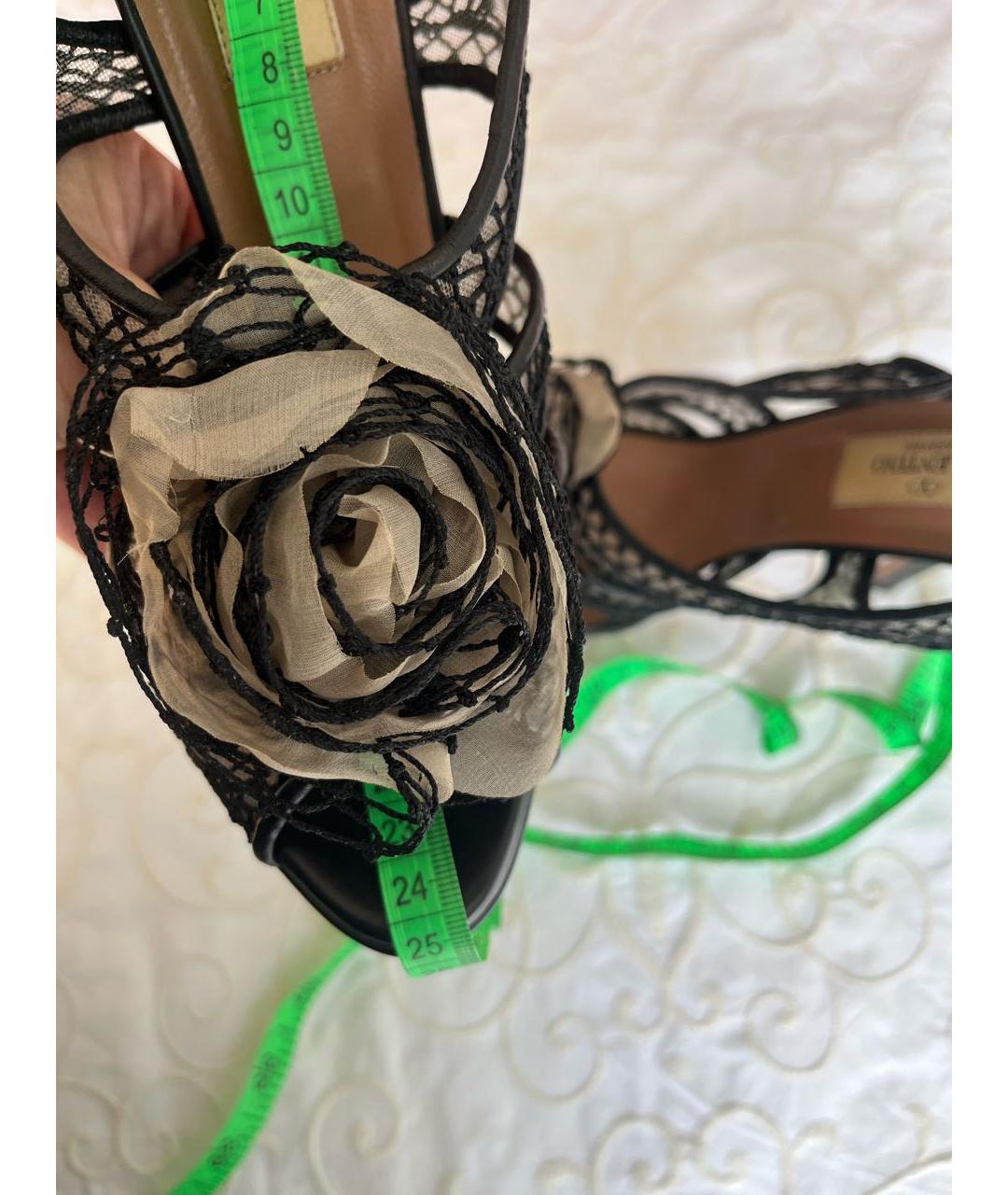 VALENTINO Черные текстильные босоножки, фото 6