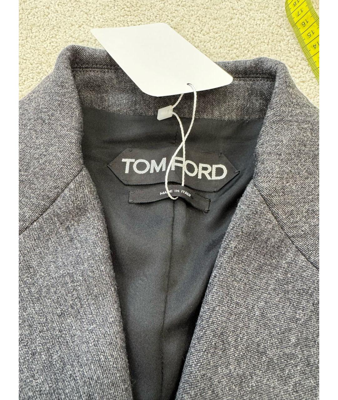 TOM FORD Антрацитовый шерстяной жакет/пиджак, фото 3