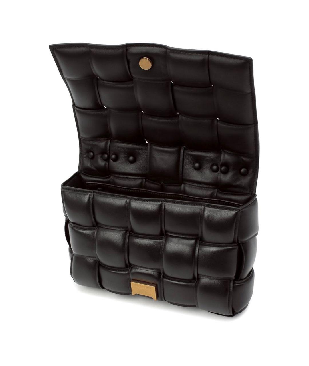 BOTTEGA VENETA Черная кожаная сумка через плечо, фото 4