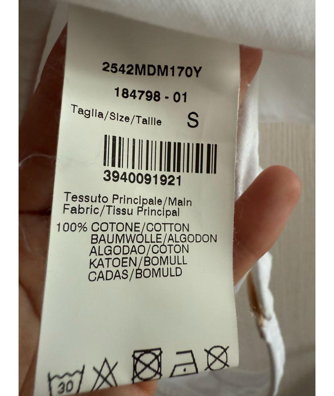 MSGM Белая хлопковая футболка, фото 3