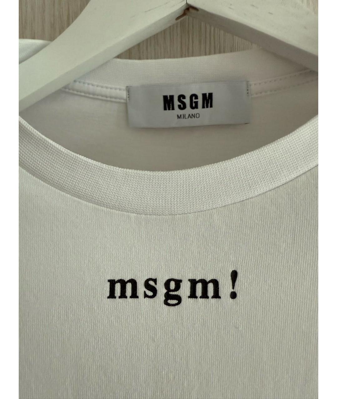 MSGM Белая хлопковая футболка, фото 6