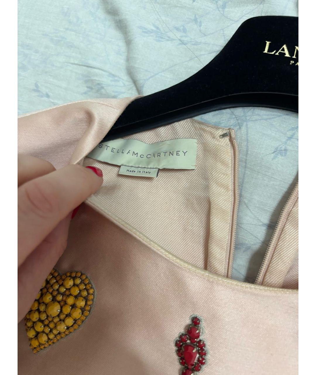 STELLA MCCARTNEY Розовое шелковое коктейльное платье, фото 8