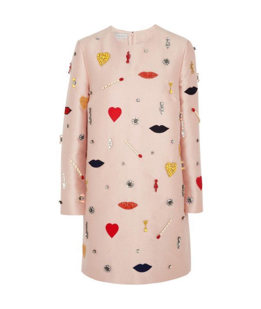 STELLA MCCARTNEY Розовое шелковое коктейльное платье, фото 1