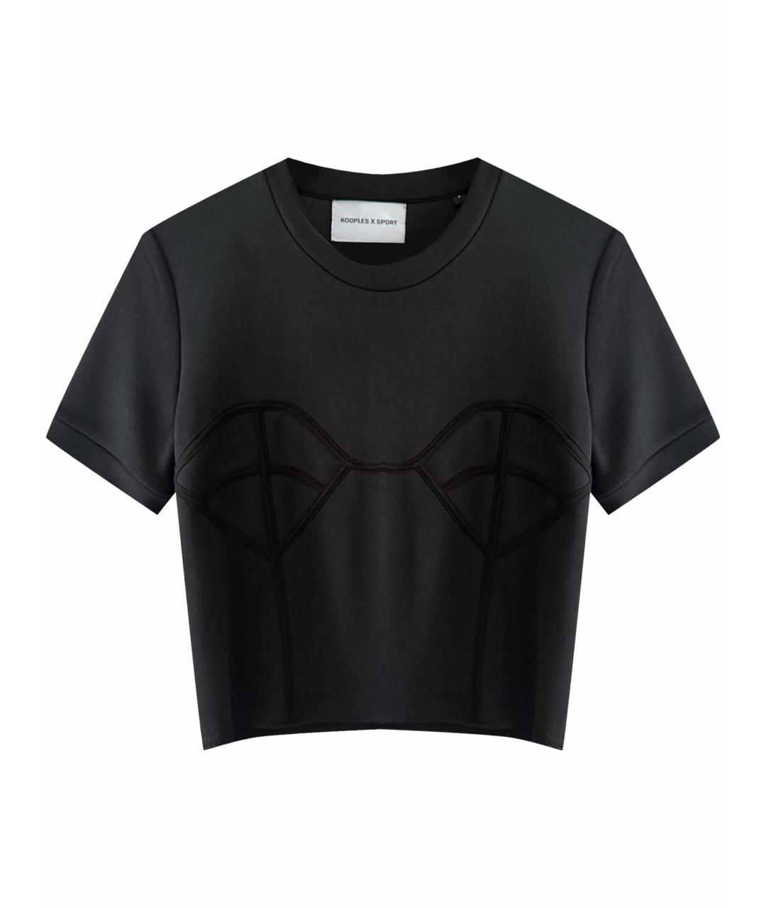 THE KOOPLES Черная полиэстеровая футболка, фото 1