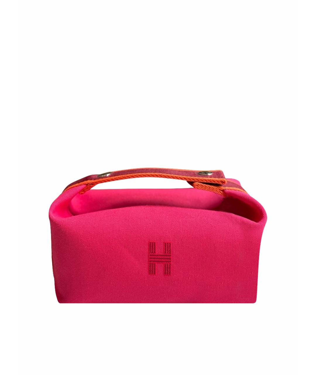 HERMES Фуксия хлопковая косметичка, фото 1
