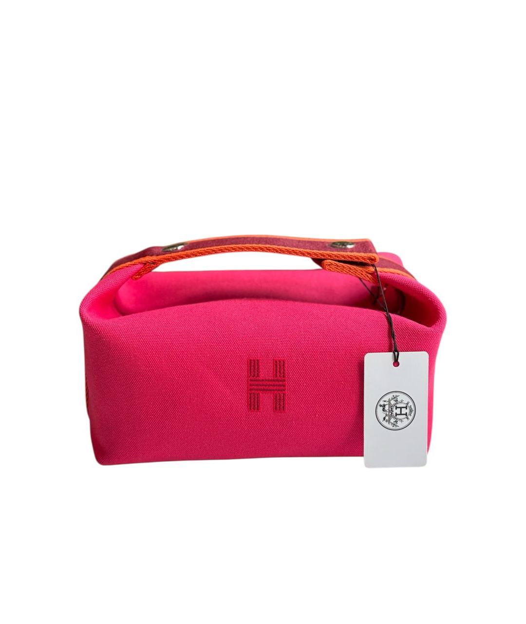 HERMES Фуксия хлопковая косметичка, фото 7
