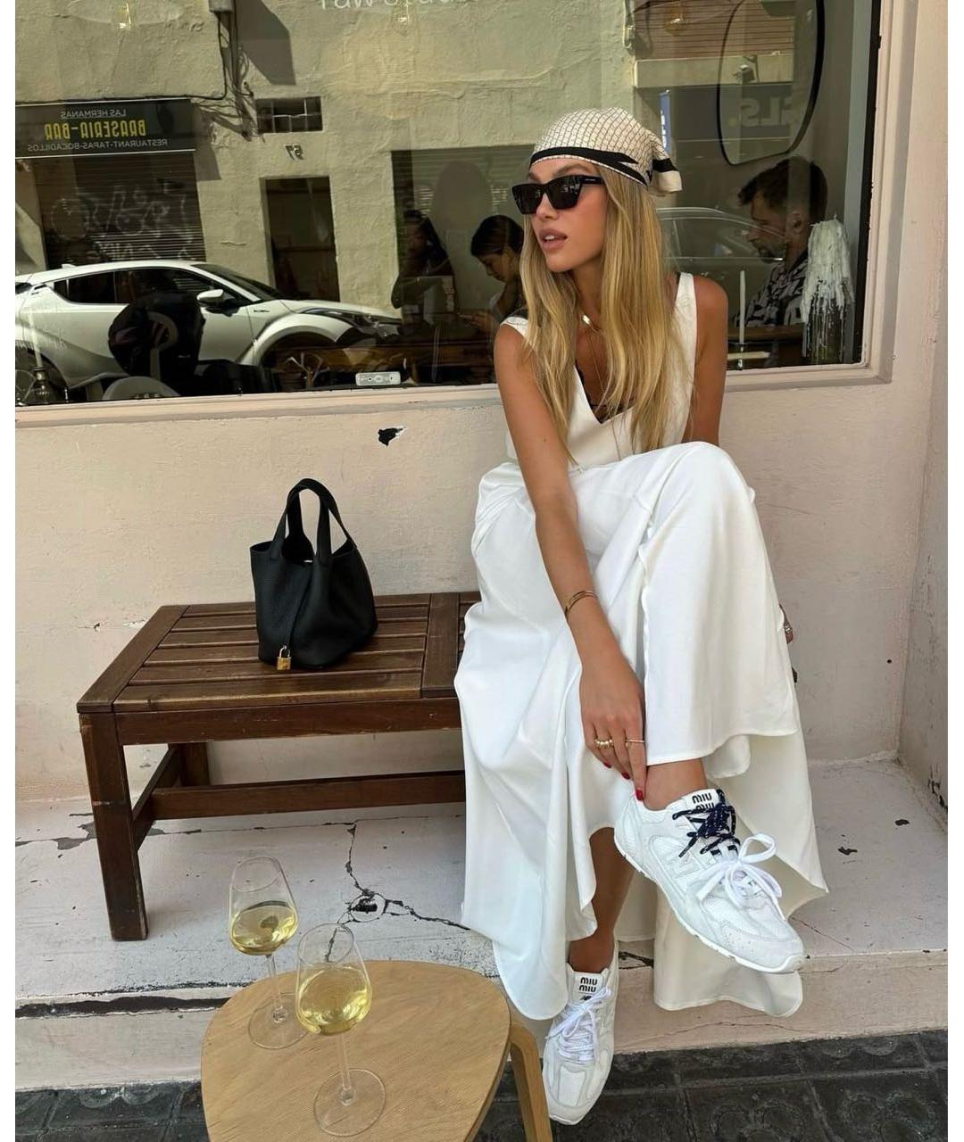 MIU MIU Белые кожаные кроссовки, фото 5