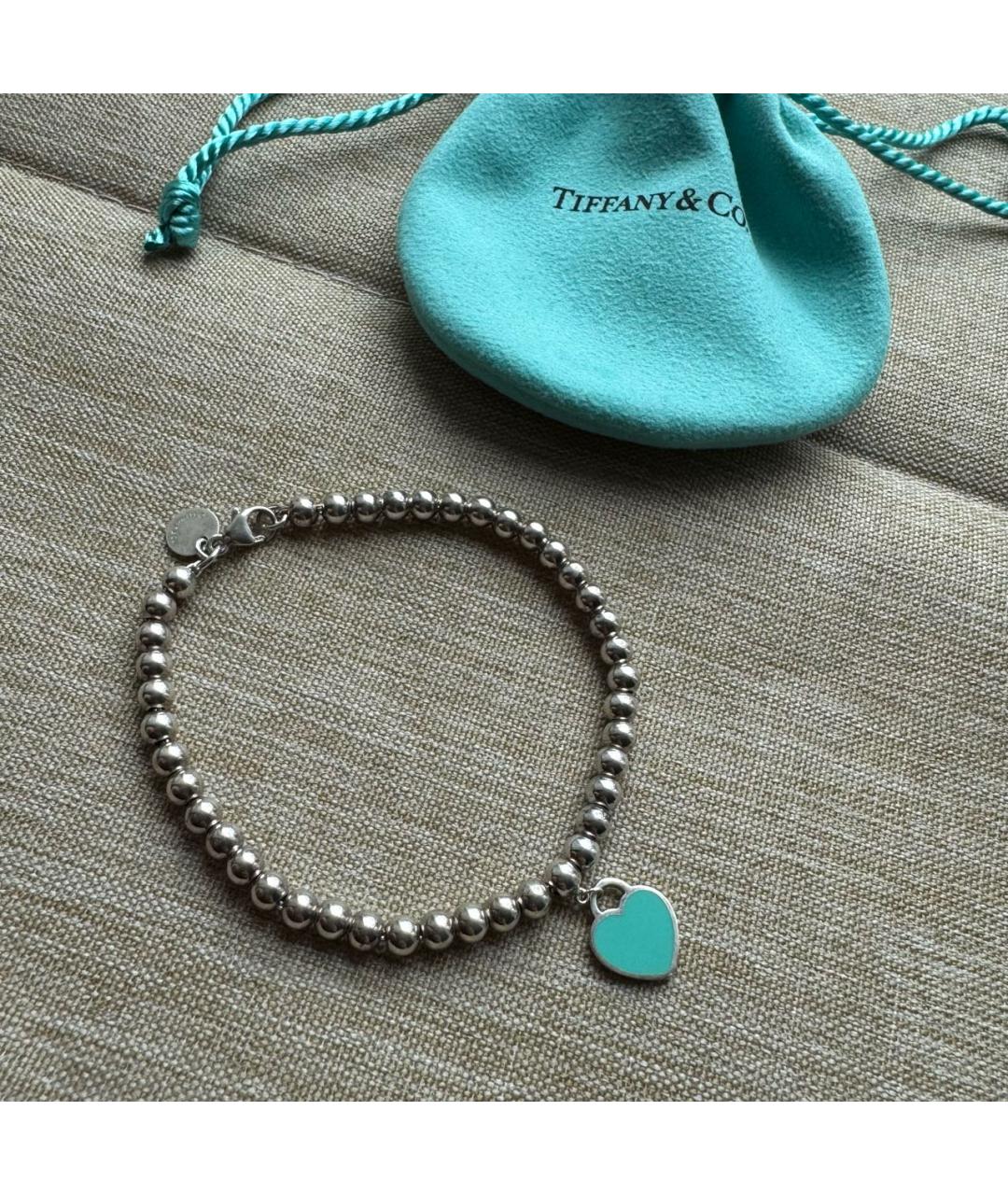 TIFFANY&CO Бирюзовый серебряный браслет, фото 8
