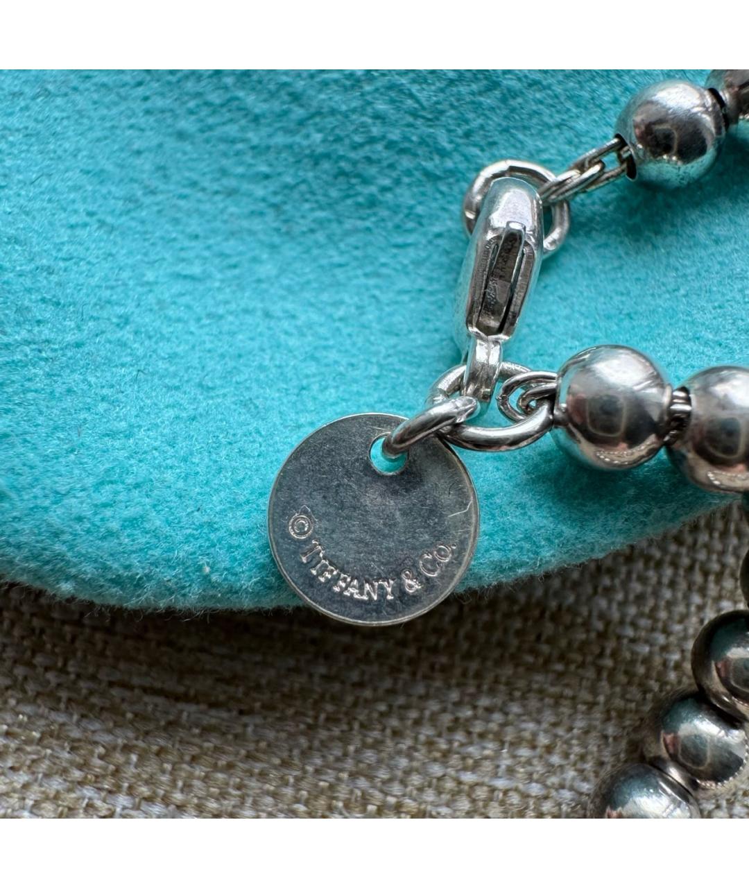 TIFFANY&CO Бирюзовый серебряный браслет, фото 6