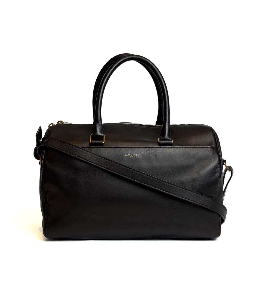 SAINT LAURENT Черная кожаная сумка с короткими ручками, фото 9