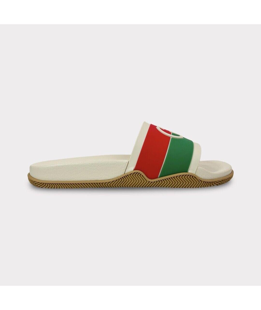 GUCCI Бежевые резиновые сандалии и шлепанцы, фото 6