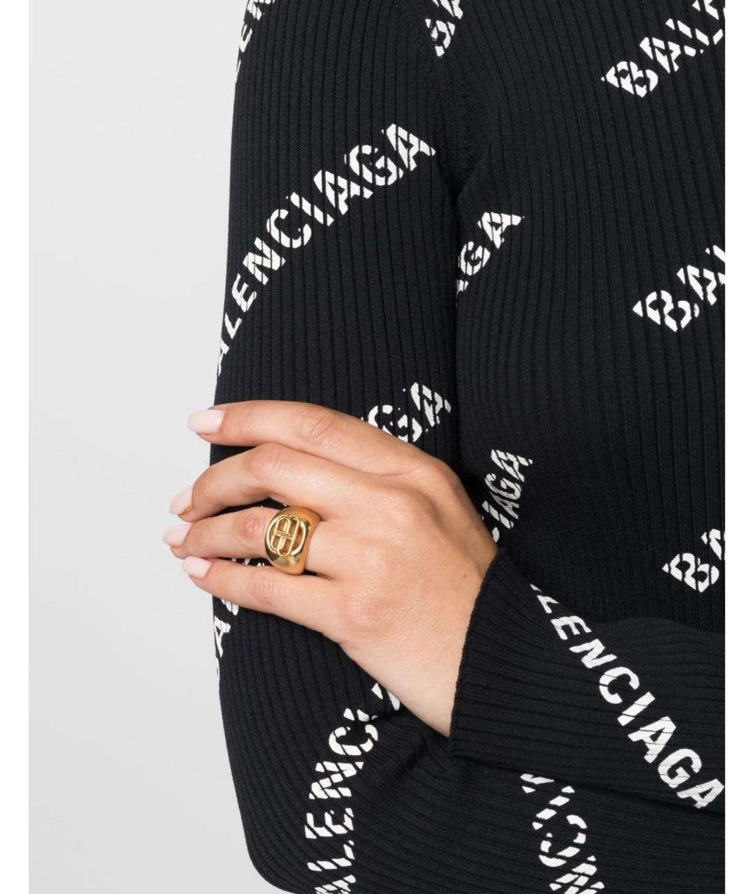 BALENCIAGA Золотое латунное кольцо, фото 2