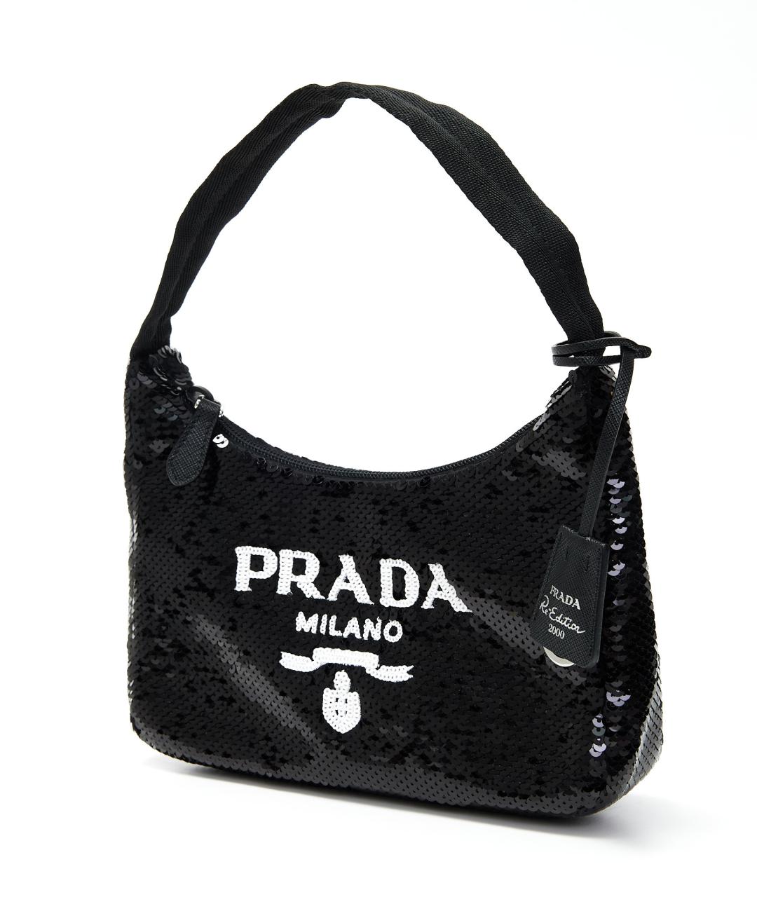 PRADA Черная синтетическая сумка с короткими ручками, фото 2