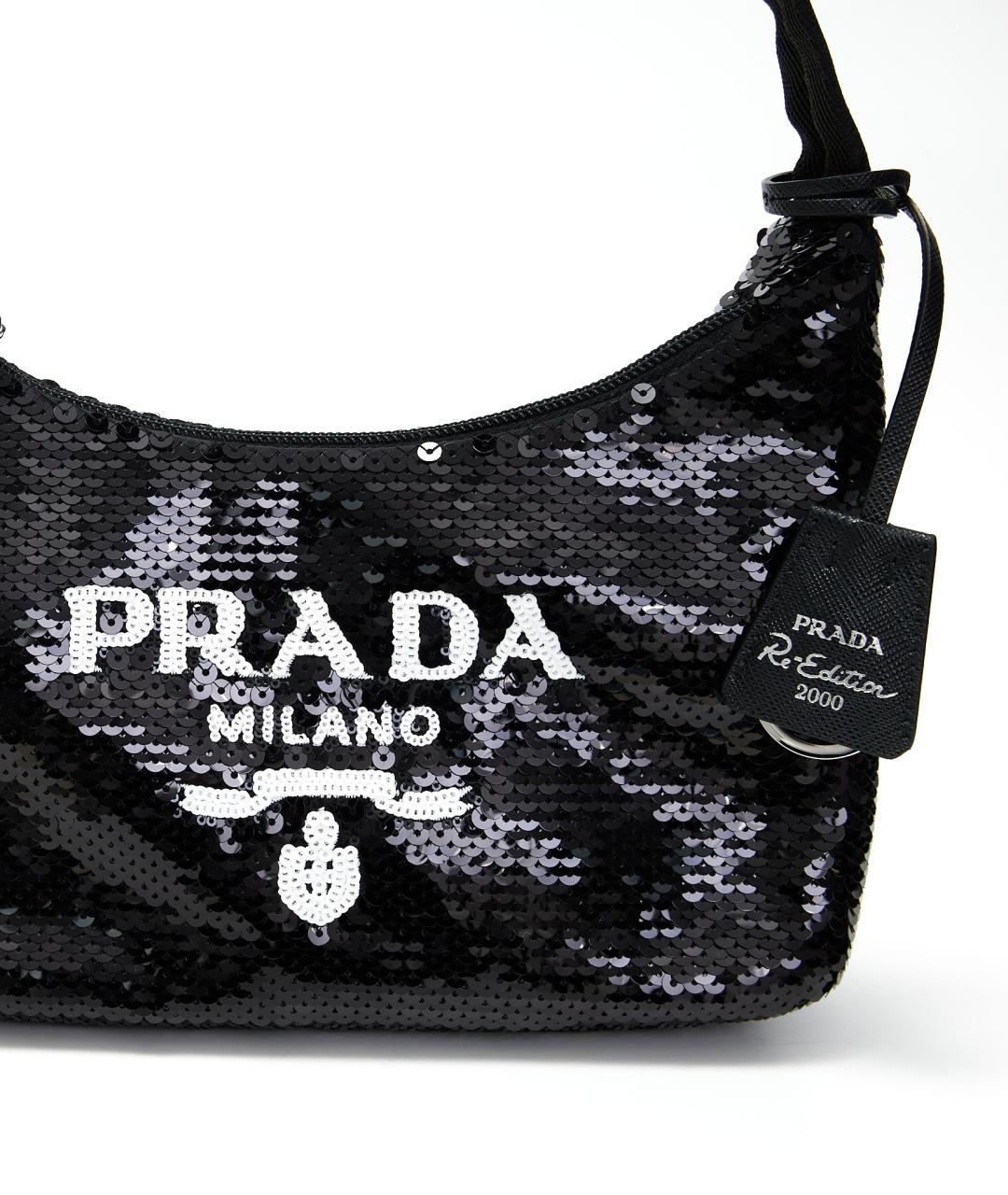 PRADA Черная синтетическая сумка с короткими ручками, фото 5