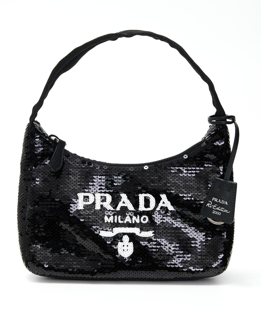 PRADA Черная синтетическая сумка с короткими ручками, фото 8