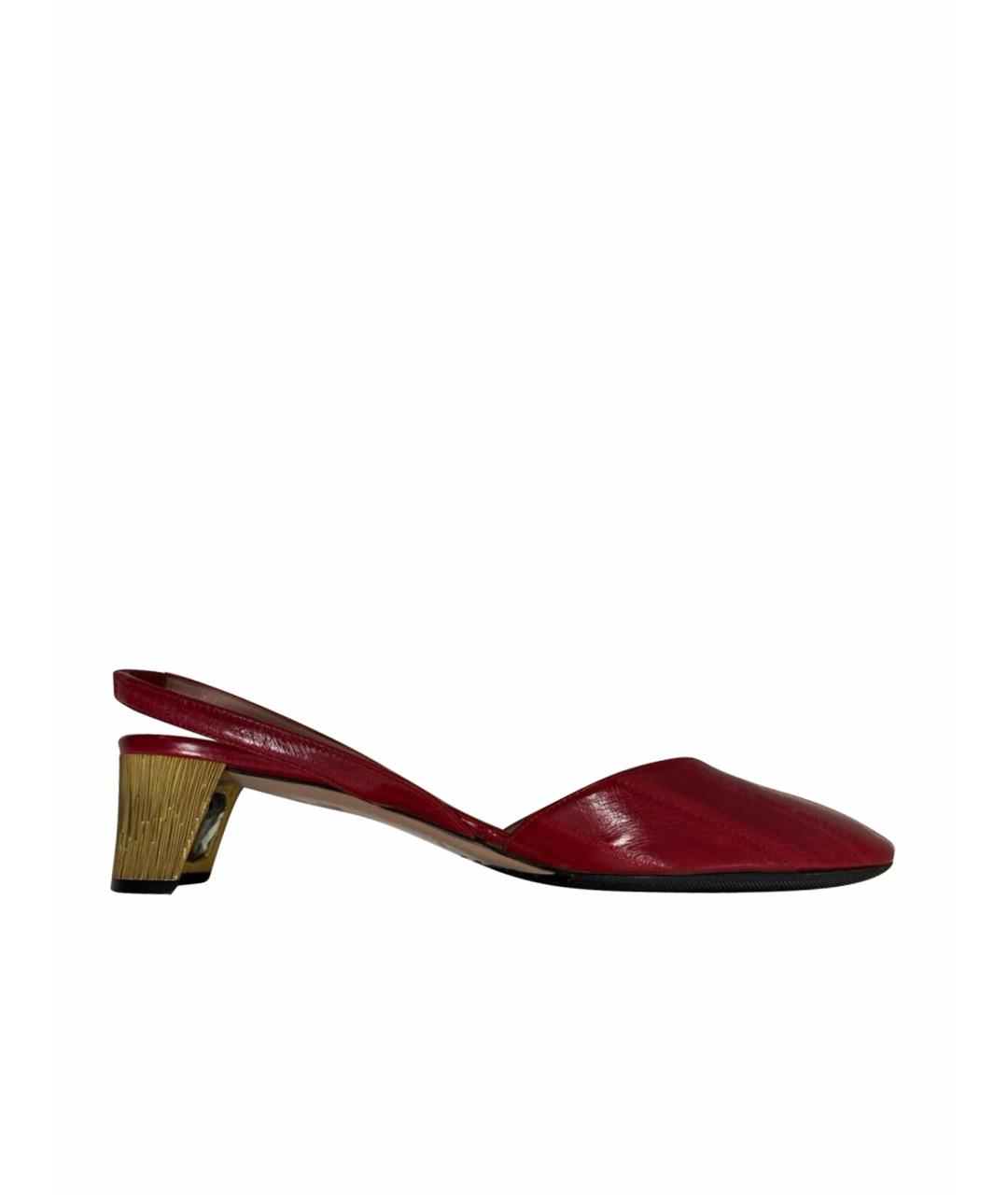 GUCCI Красные кожаные туфли, фото 1