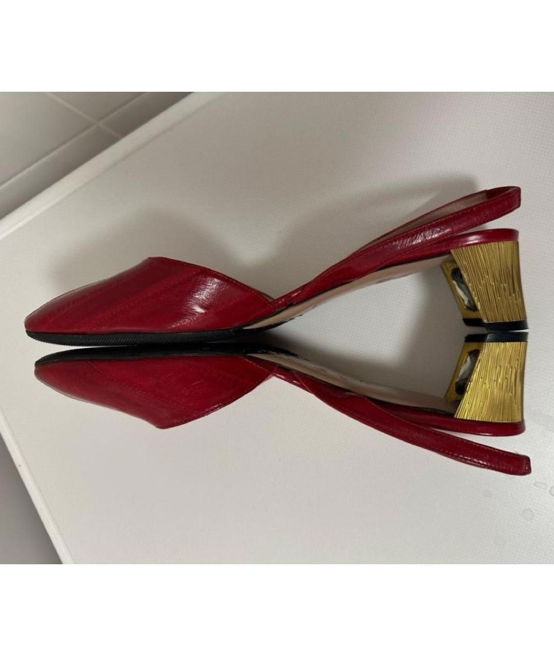 GUCCI Красные кожаные туфли, фото 9