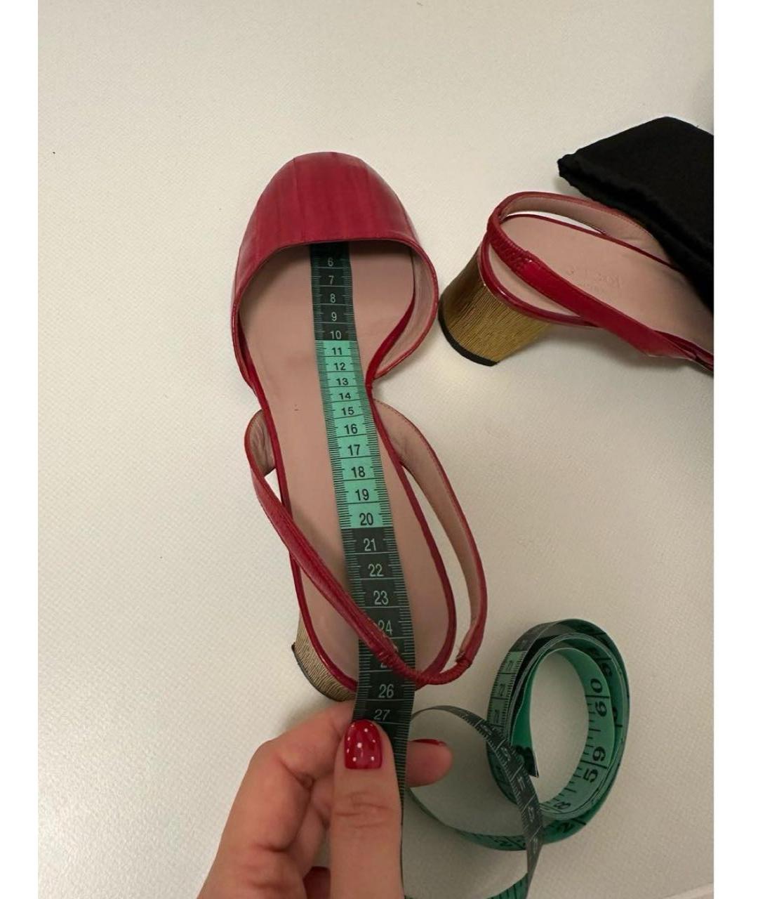 GUCCI Красные кожаные туфли, фото 7