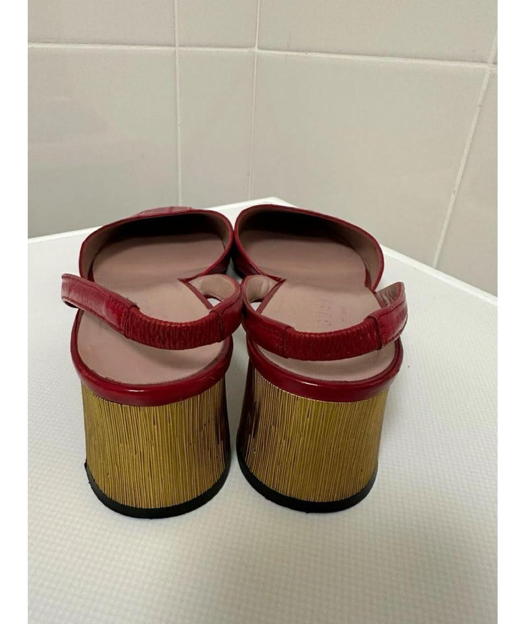 GUCCI Красные кожаные туфли, фото 5