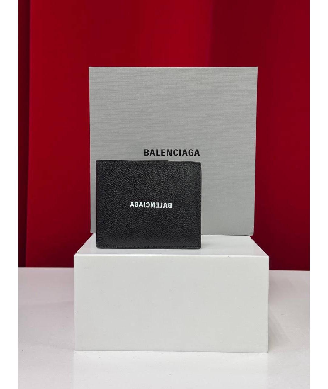 BALENCIAGA Черный кожаный кошелек, фото 5