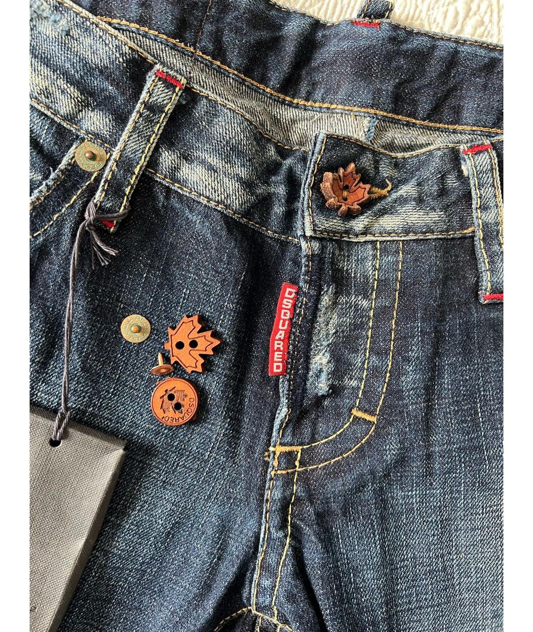 DSQUARED2 Синие хлопковые джинсы слим, фото 5