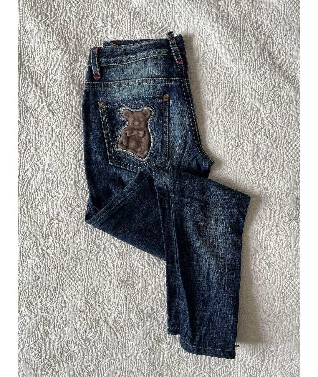DSQUARED2 Синие хлопковые джинсы слим, фото 2