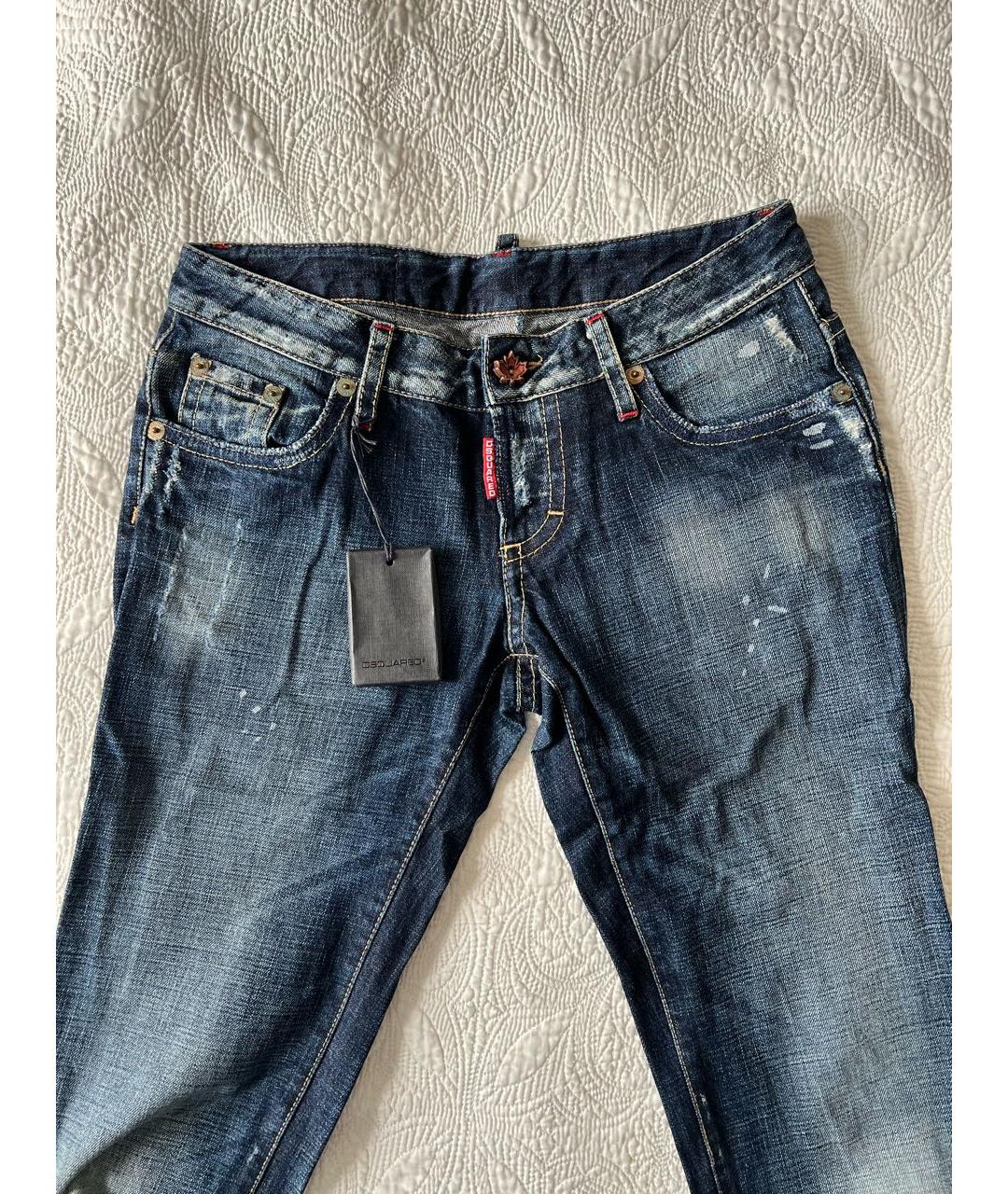 DSQUARED2 Синие хлопковые джинсы слим, фото 4