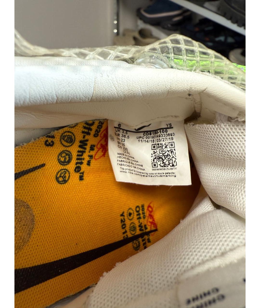 NIKE X OFF-WHITE Бежевые кроссовки, фото 6