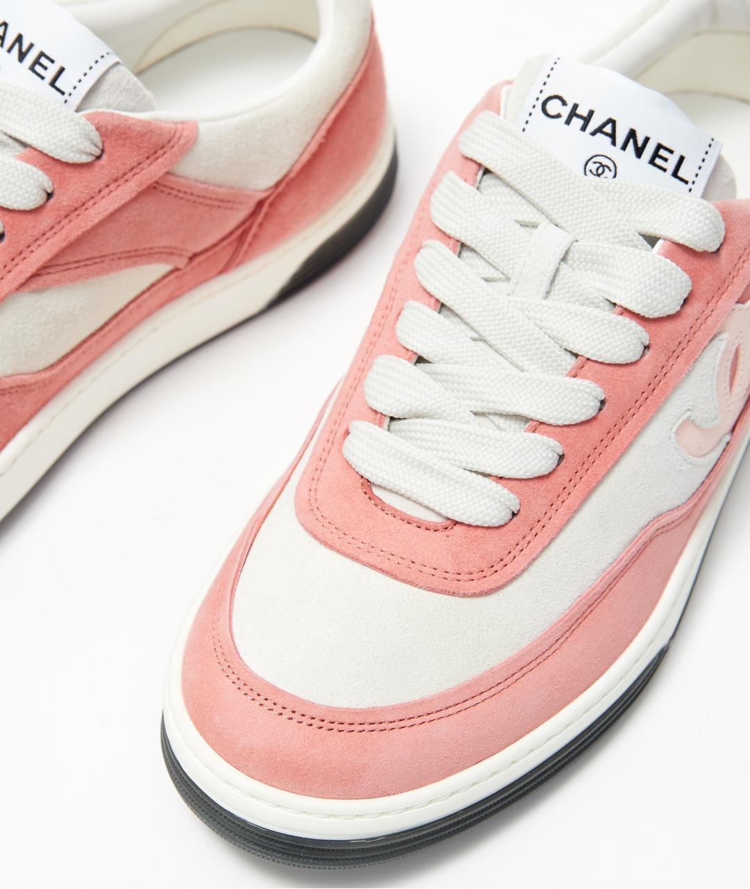 CHANEL Розовые замшевые кеды, фото 6