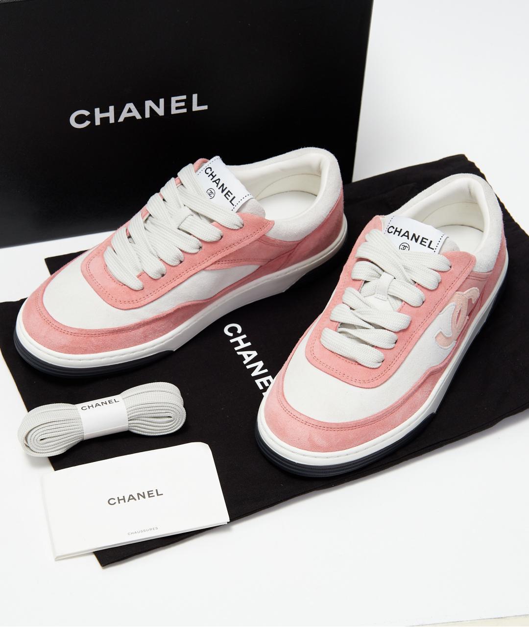 CHANEL Розовые замшевые кеды, фото 8