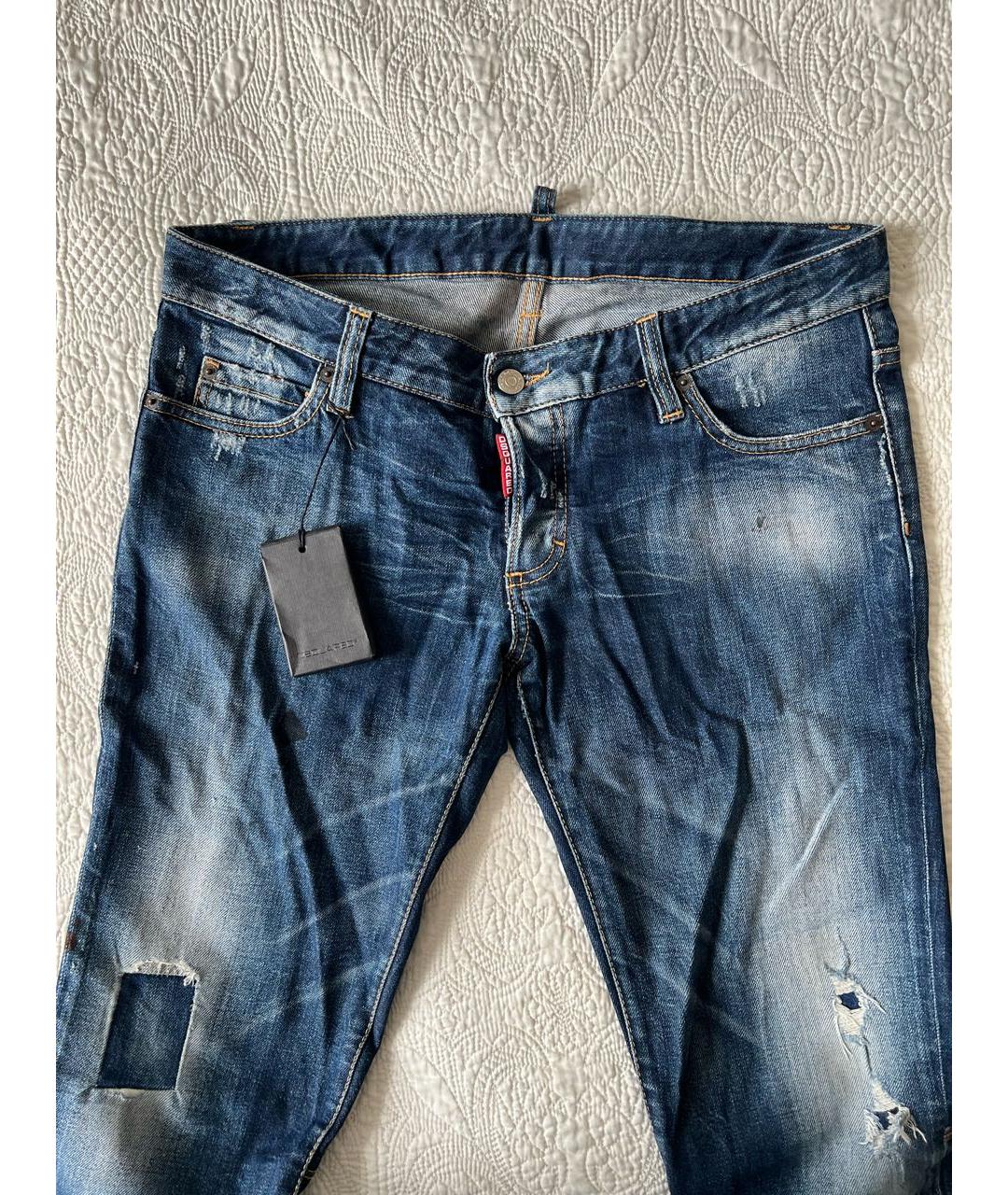 DSQUARED2 Синие хлопковые джинсы слим, фото 4